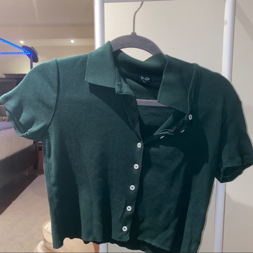 john galt x brandy Melville green crop top